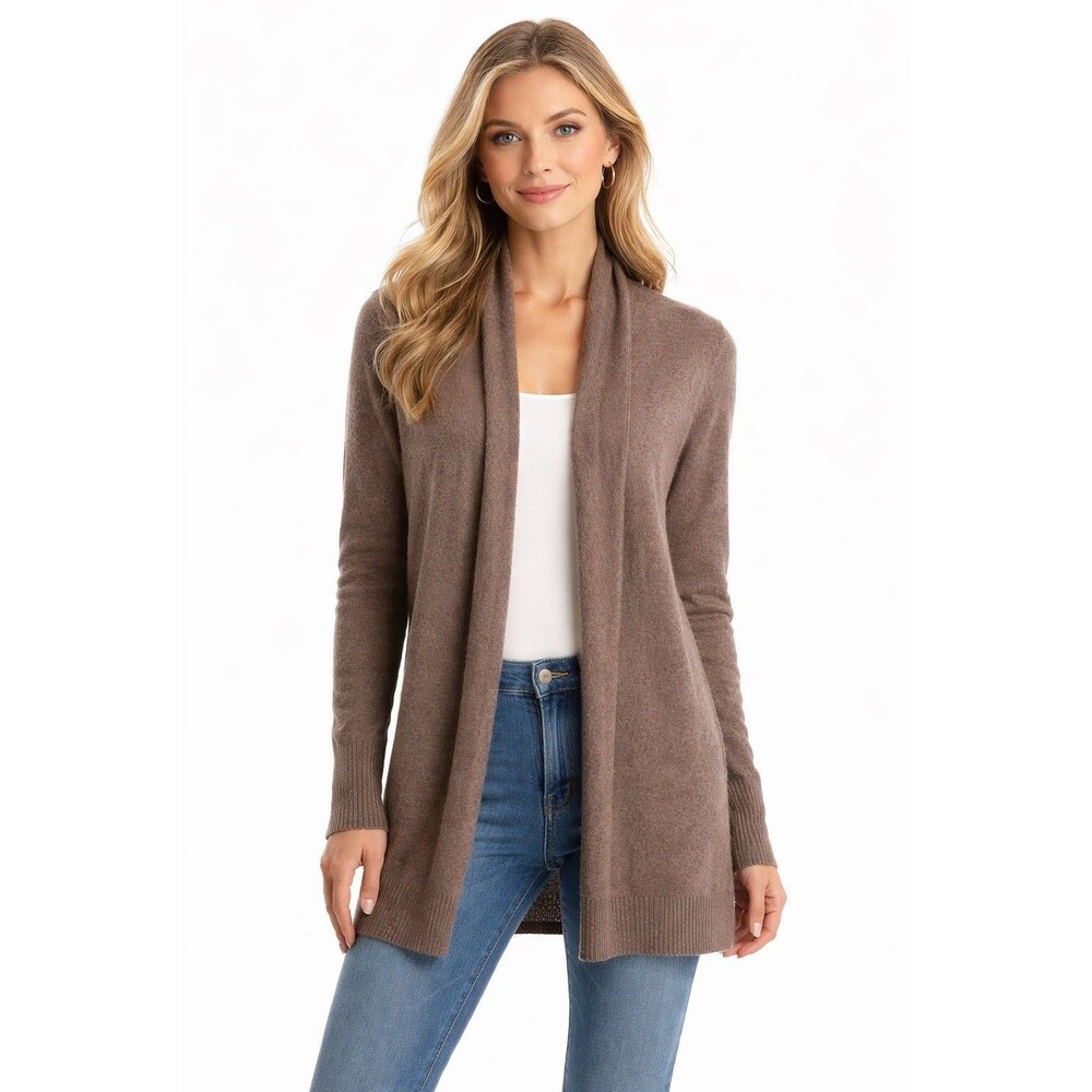 Tahari 100% 2-Ply Cashmere Open Front Cardigan Size M BNWT Capsule Wardrobe